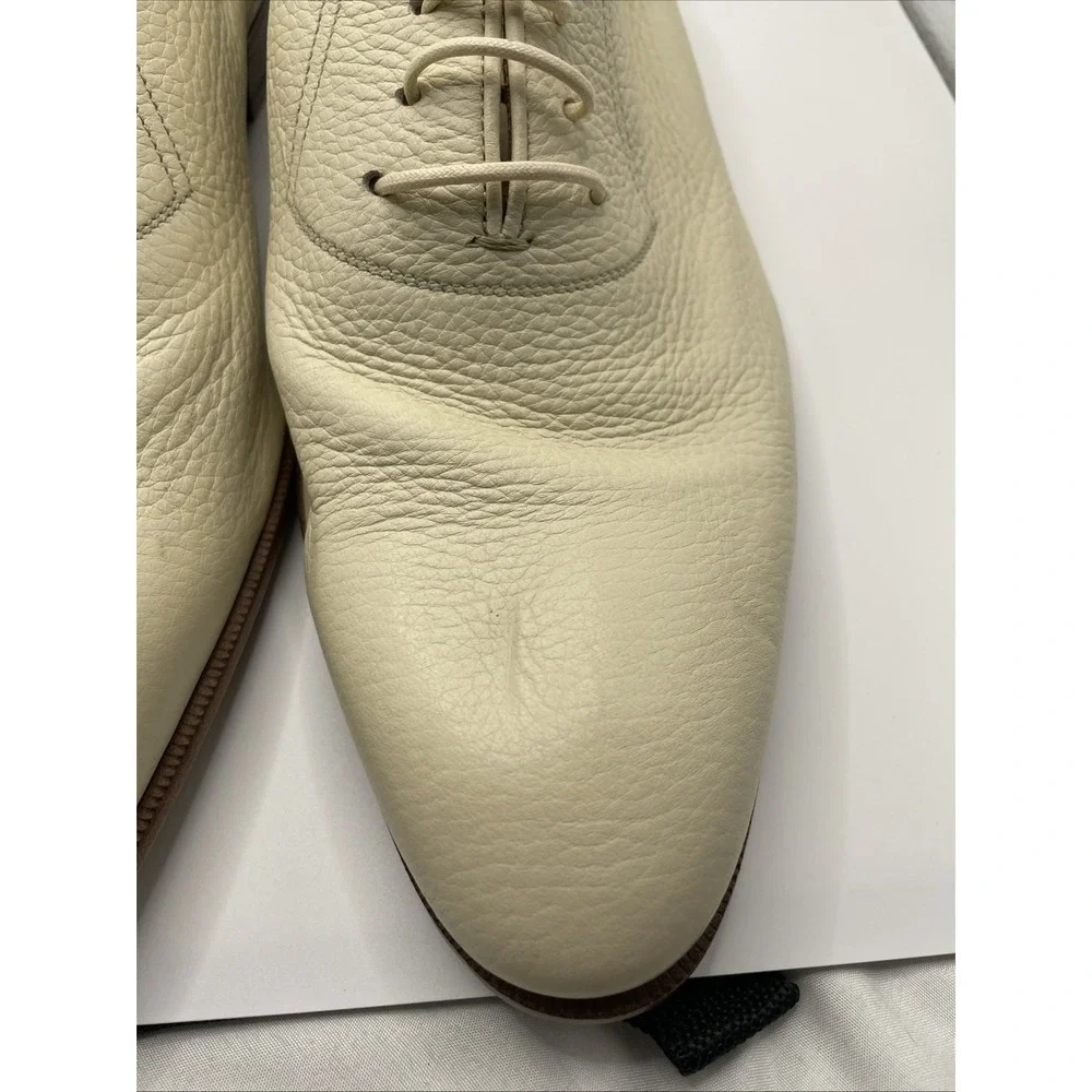 Barrett Ivory‎ Soft Pebbled Leather Lace Up Oxford Dress Shoes Men's Size 7.5 UK